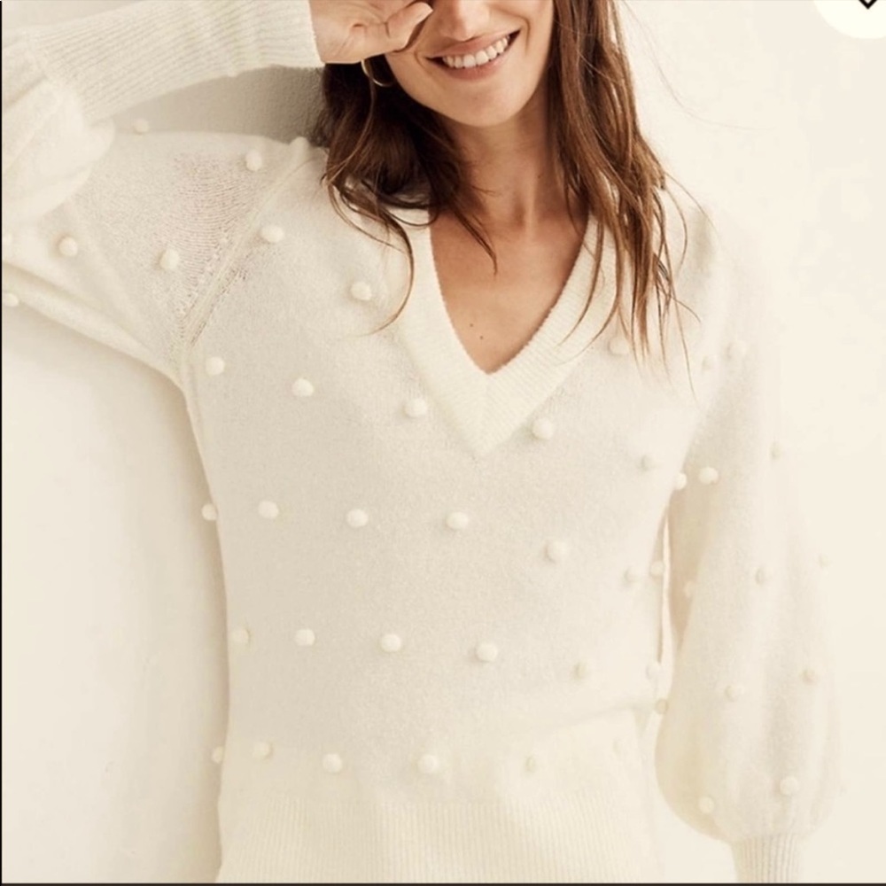 Madewell Ivory Dashwood Bobble Sweater M